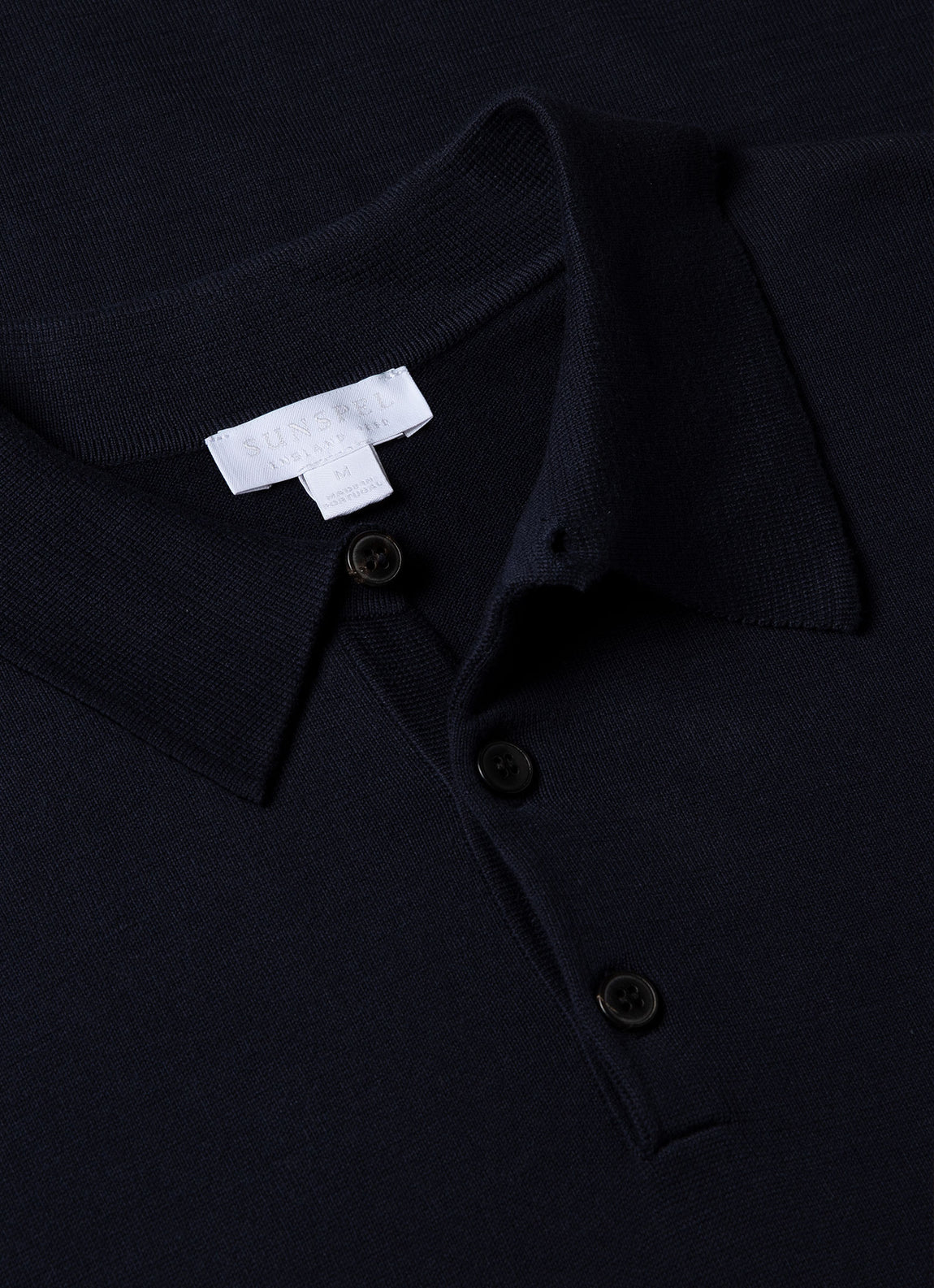 Men's Sea Island Cotton Polo Shirt in Light Navy | Sunspel