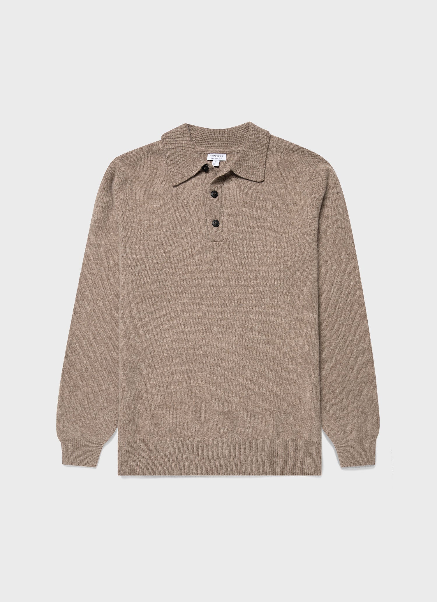 Men's Lambswool Polo Shirt in Sandstone