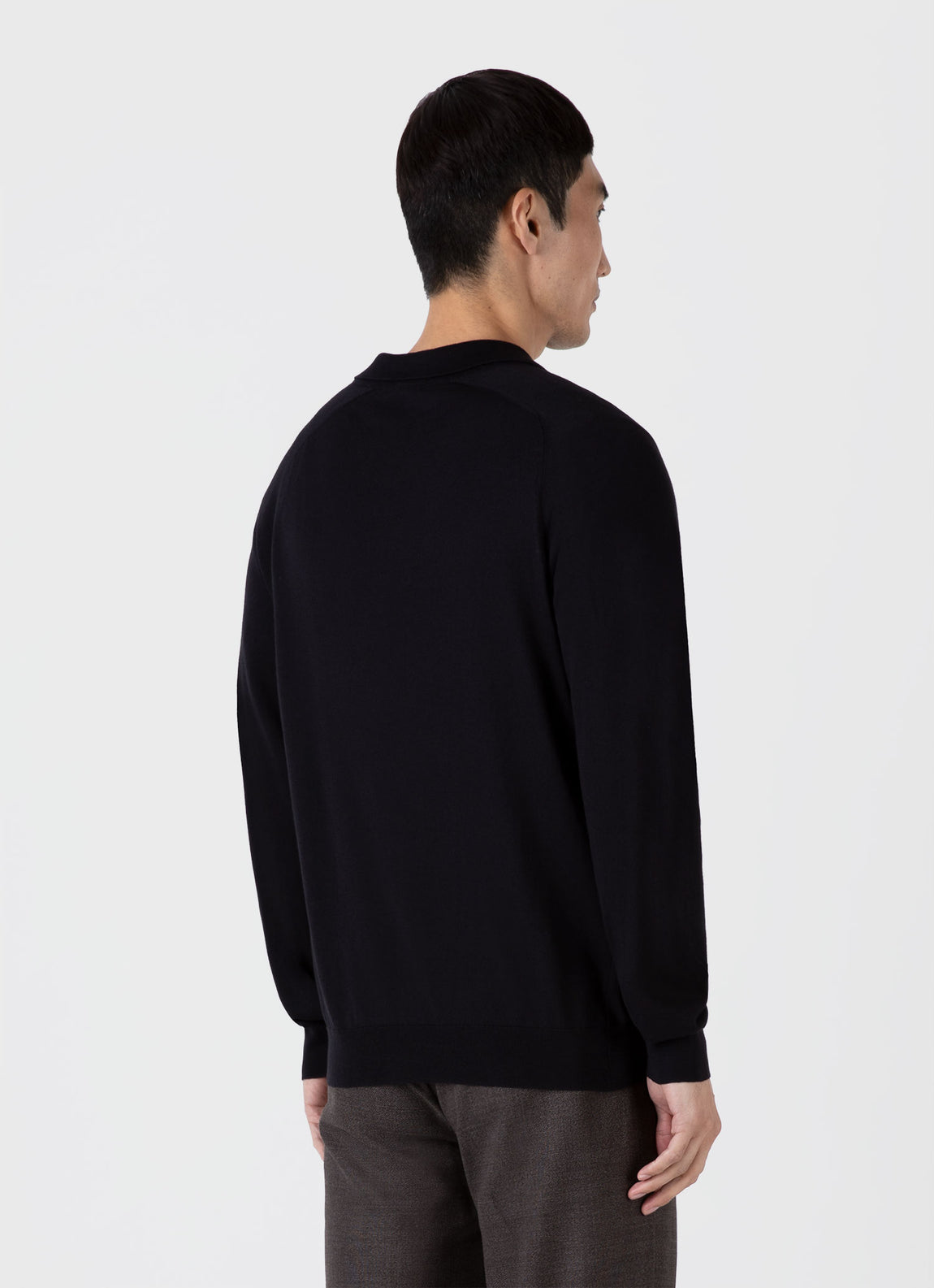 Men's Sea Island Cashmere Polo Shirt in Black