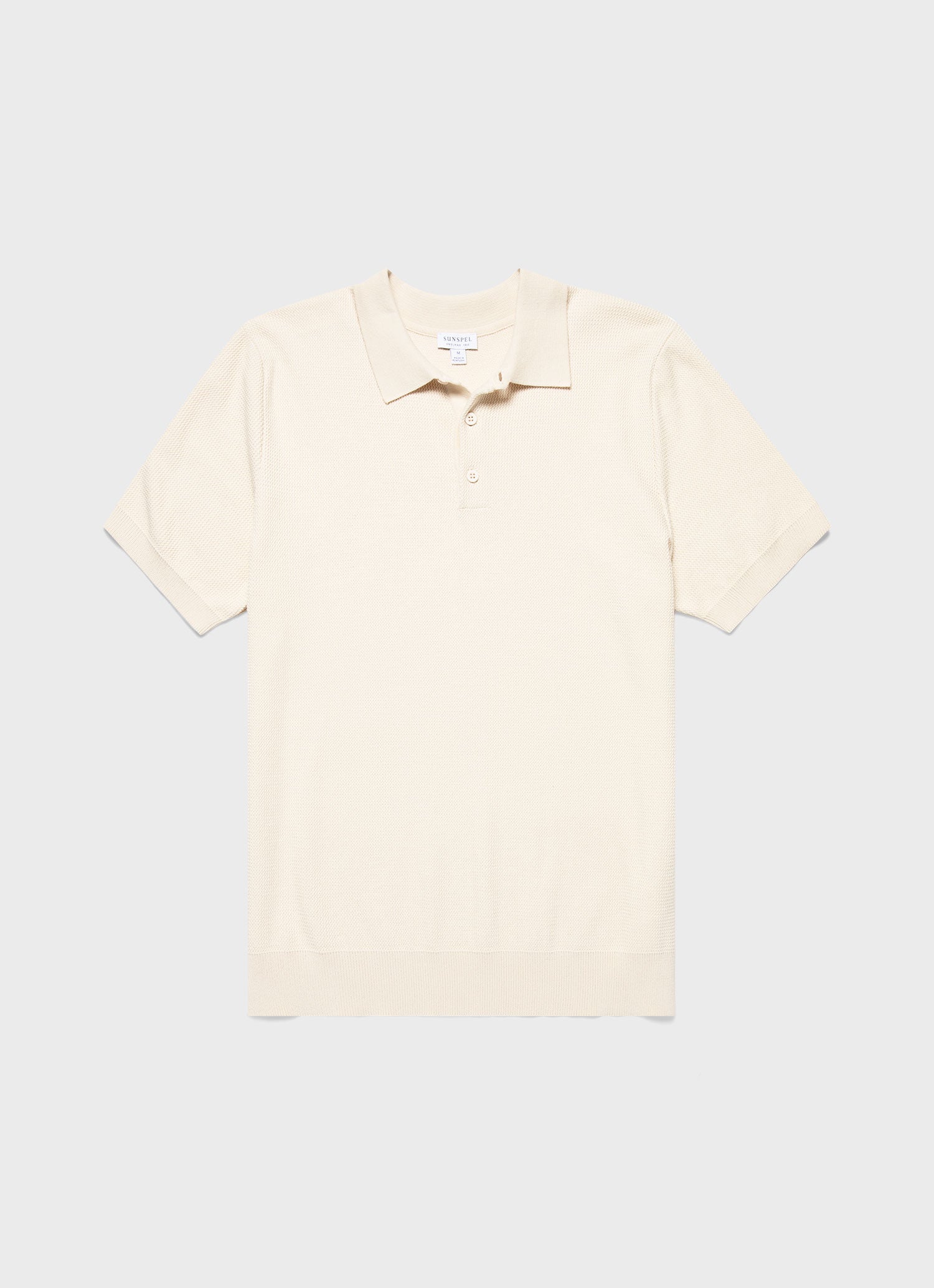 Men's Sunspel x MR PORTER Racked Stitch Polo Shirt in Ecru