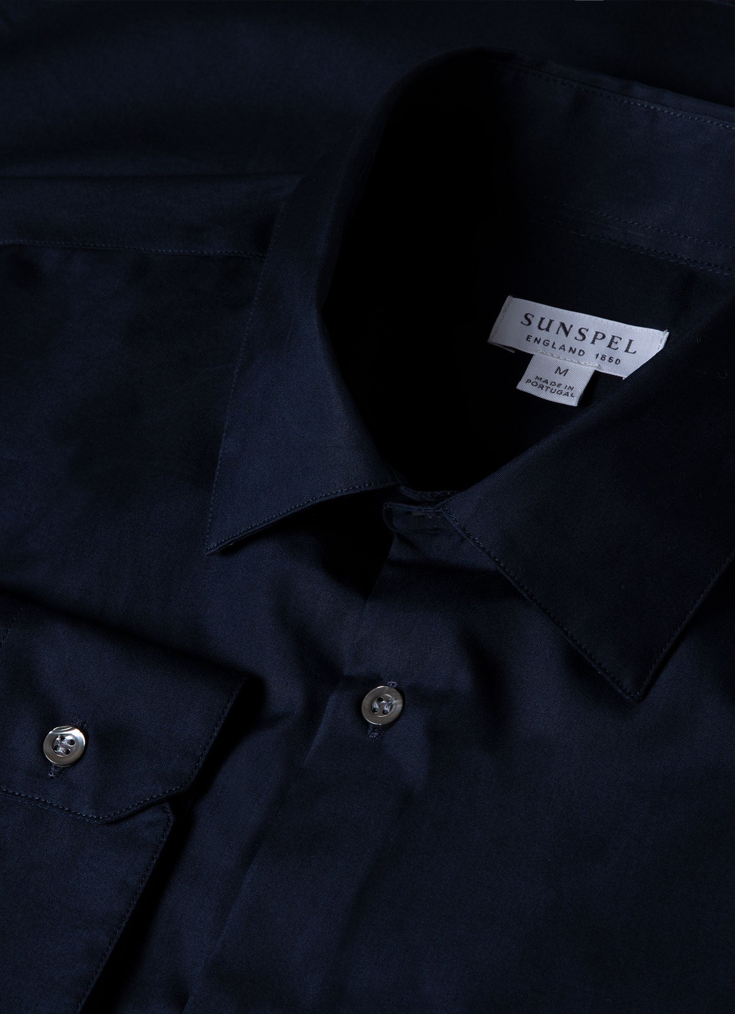 Men's Sea Island Cotton Shirt in Navy | Sunspel