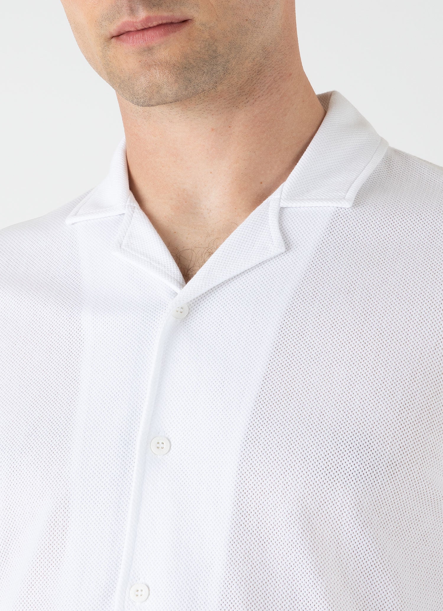 Men's Riviera Camp Collar Shirt in White