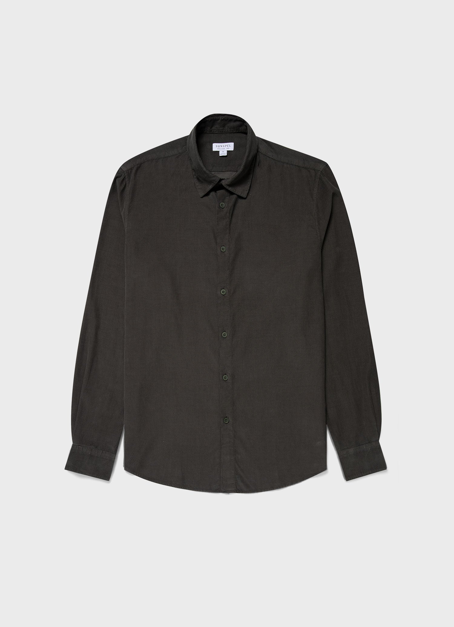 Men's Fine Cord Shirt in Drill Green