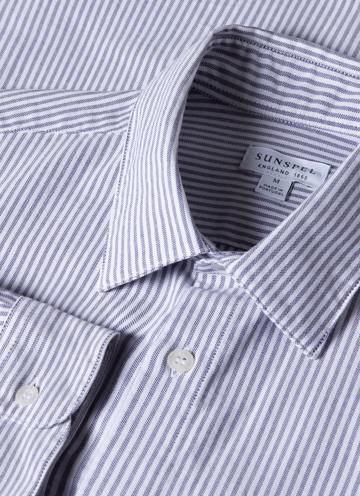 Men's Oxford Stripe Shirt in White/Navy Oxford Stripe