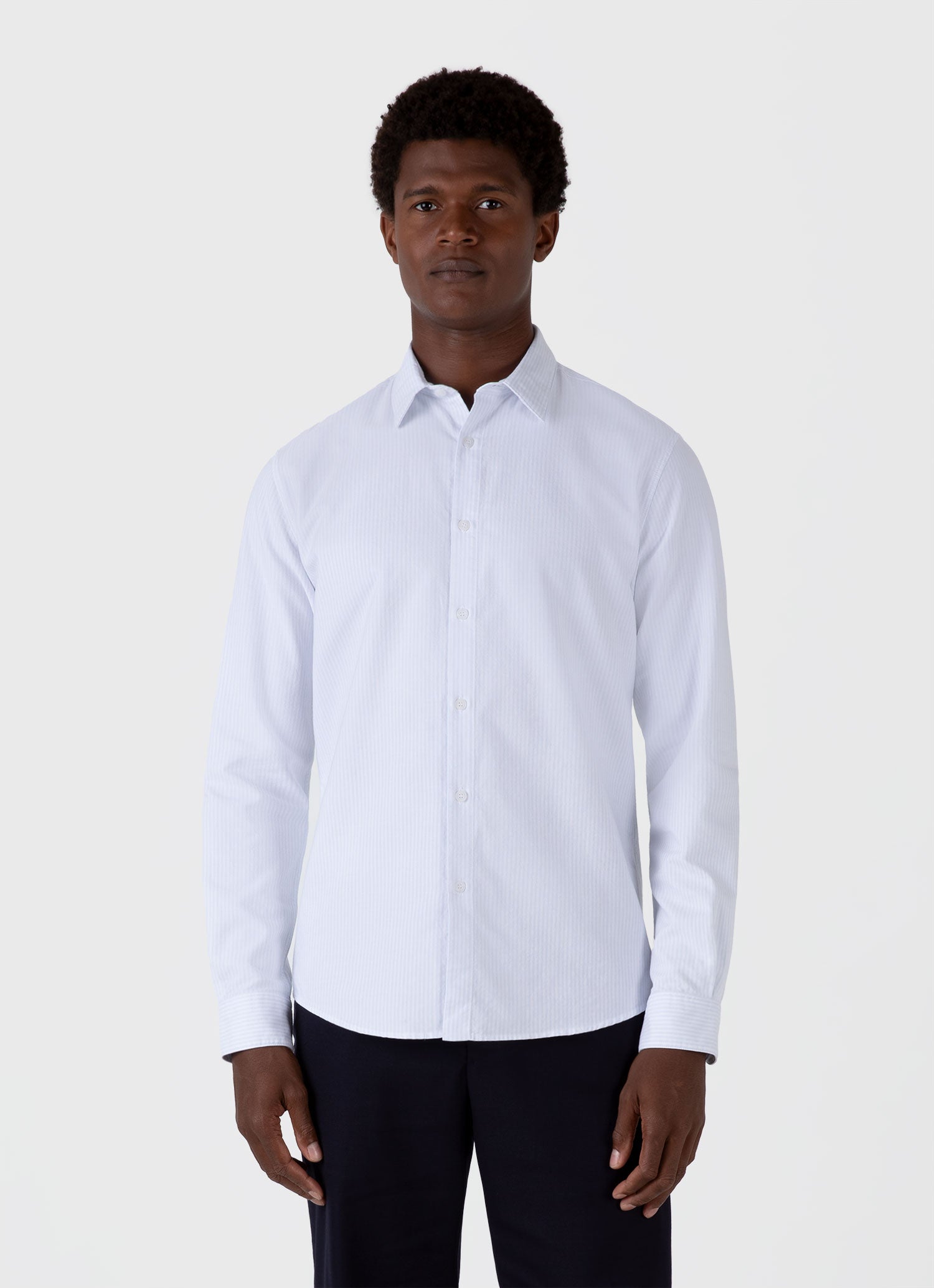 Men's Oxford Shirt in Light Blue/White