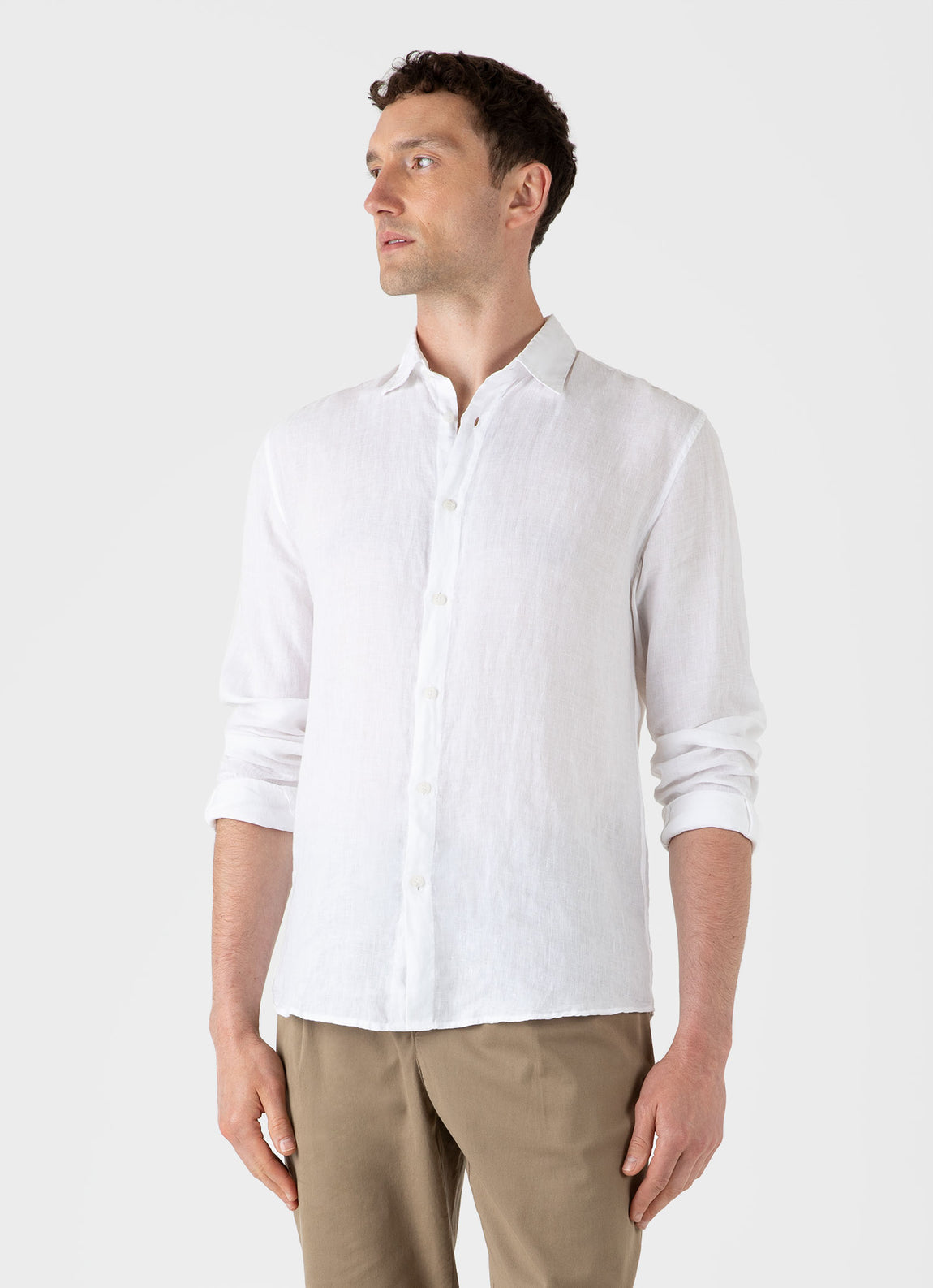 Men's Linen Shirt in White | Sunspel