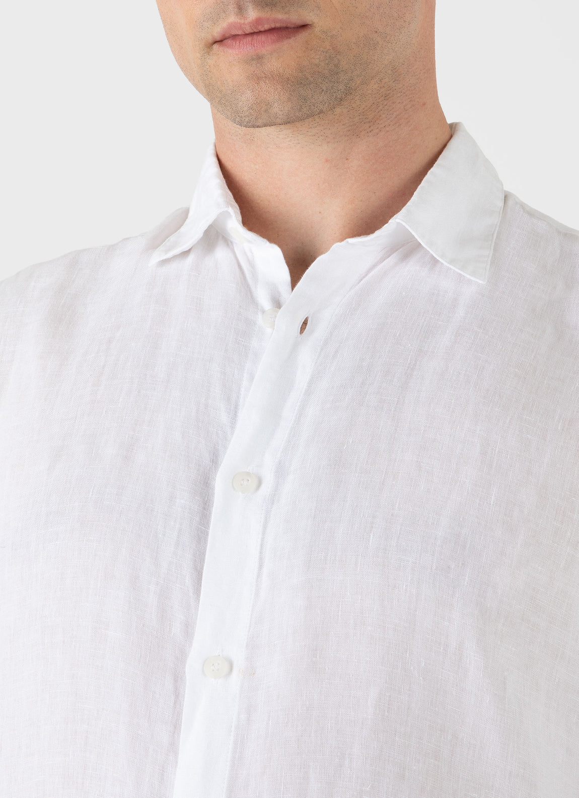 Men's Linen Shirt in White | Sunspel