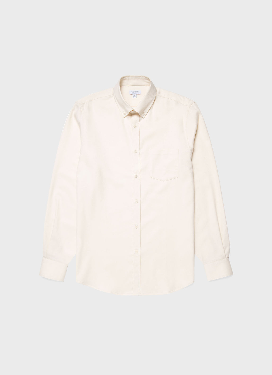 Men's Button Down Flannel Shirt in Ecru | Sunspel