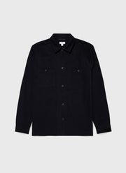 Men's Brushed Cotton Wool Overshirt in Navy