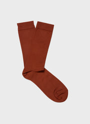 Men's Cotton Socks in Rust