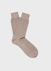 Men's Merino Wool Waffle Socks in Putty