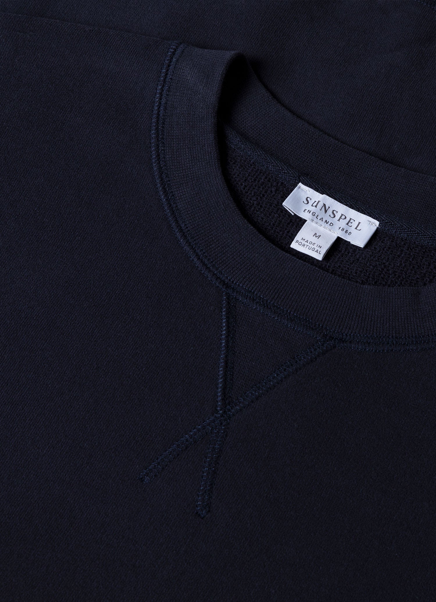 Men's Cotton Loopback Sweatshirt in Navy | Sunspel