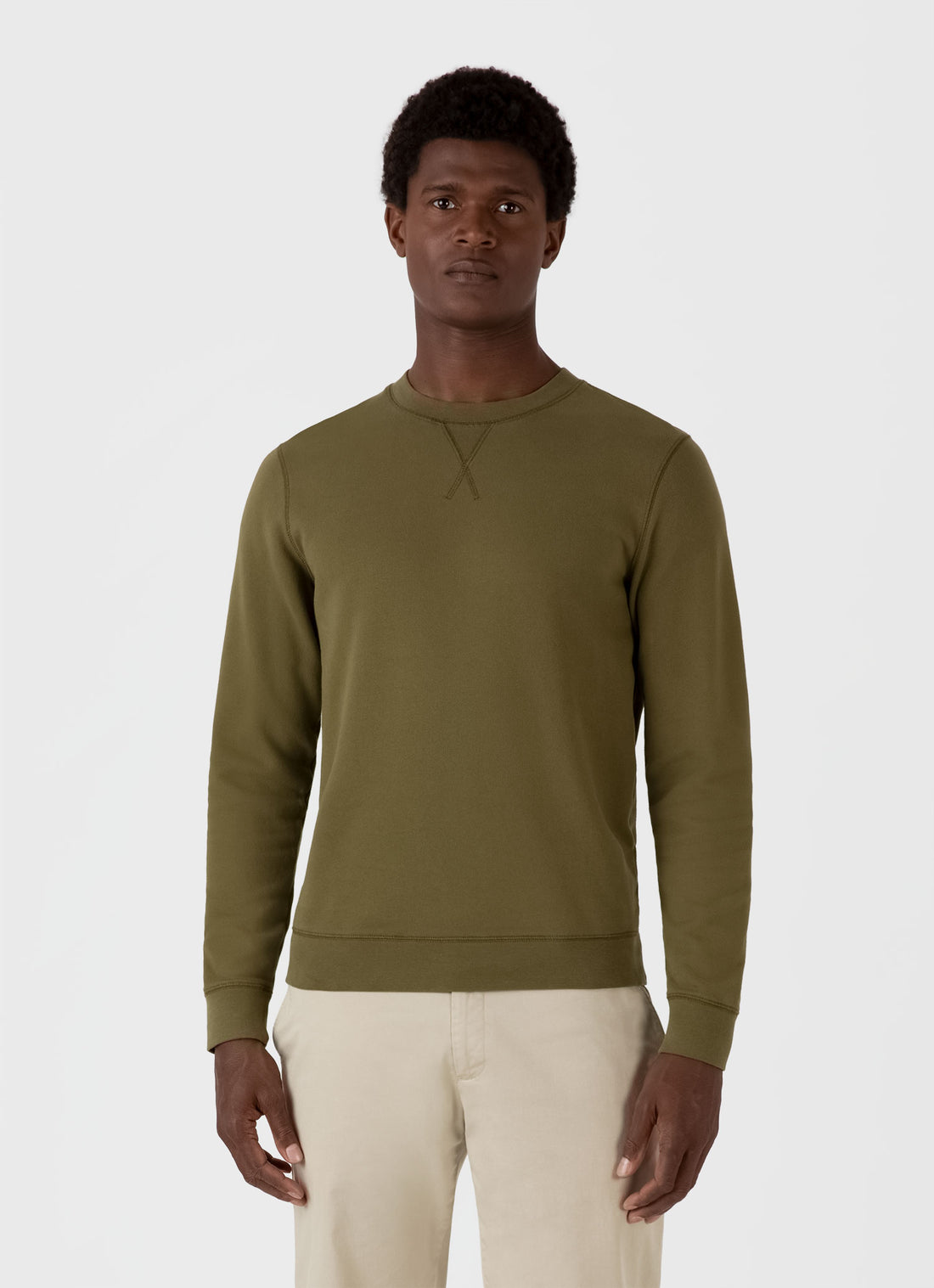 Men's Loopback Sweatshirt in Olive Green