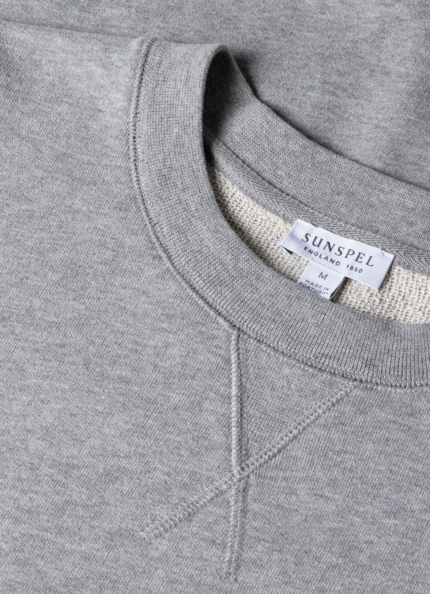 Men's Cotton Loopback Sweatshirt in Grey Melange | Sunspel