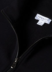 Men's Half Zip Loopback Sweatshirt in Black