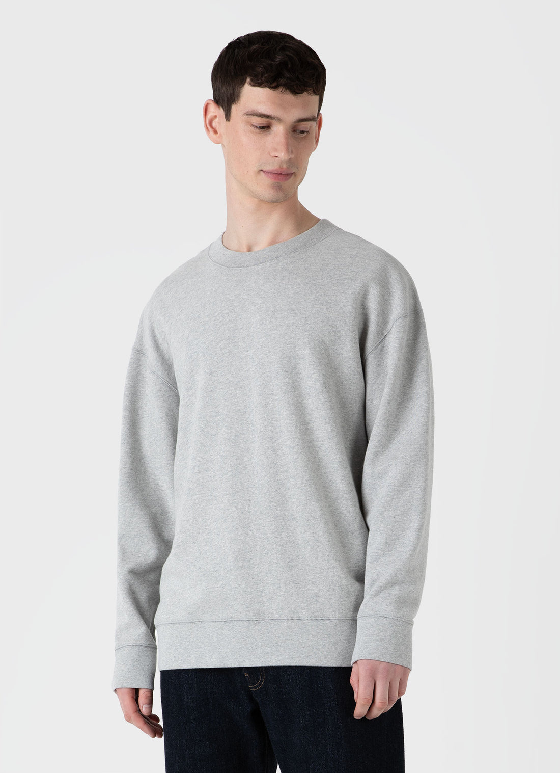 Men's Oversized Loopback Sweatshirt in Light Grey Melange