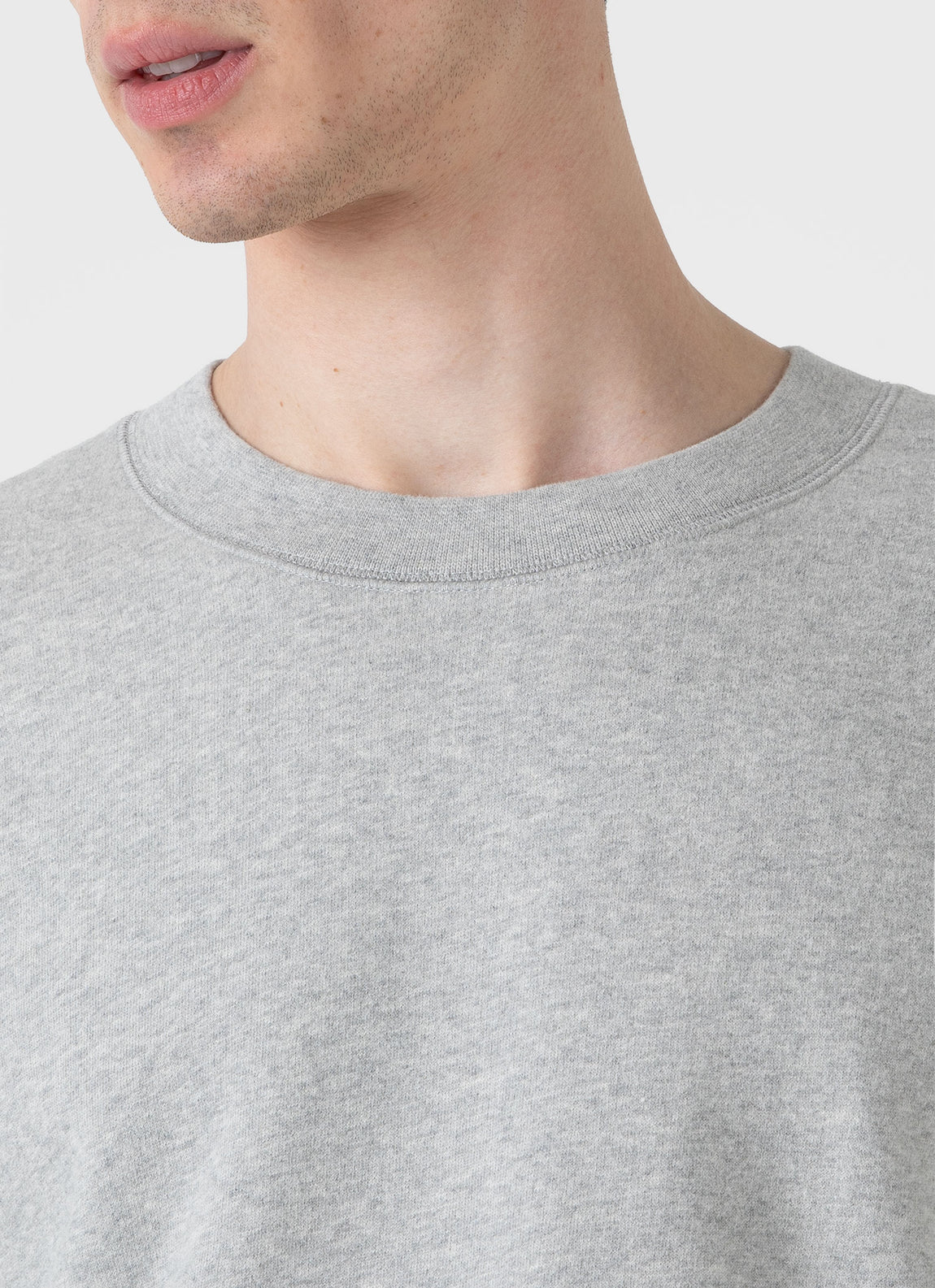 Men's Oversized Loopback Sweatshirt in Light Grey Melange