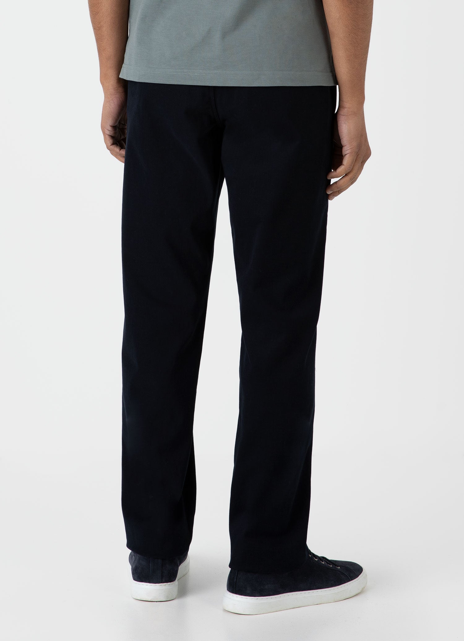 Men's Brushed Cotton Wool Drawstring Trouser in Navy