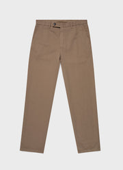 Men's Cotton Linen Trouser in Dark Tan