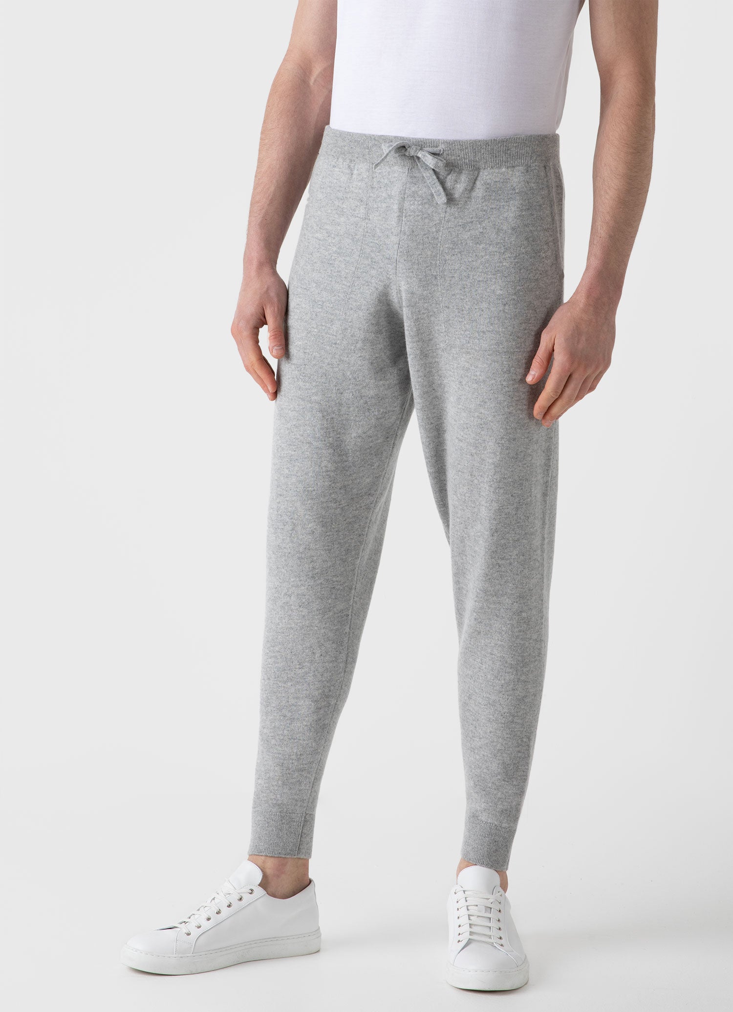 Men s Cashmere Lounge Pant in Grey Melange Sunspel