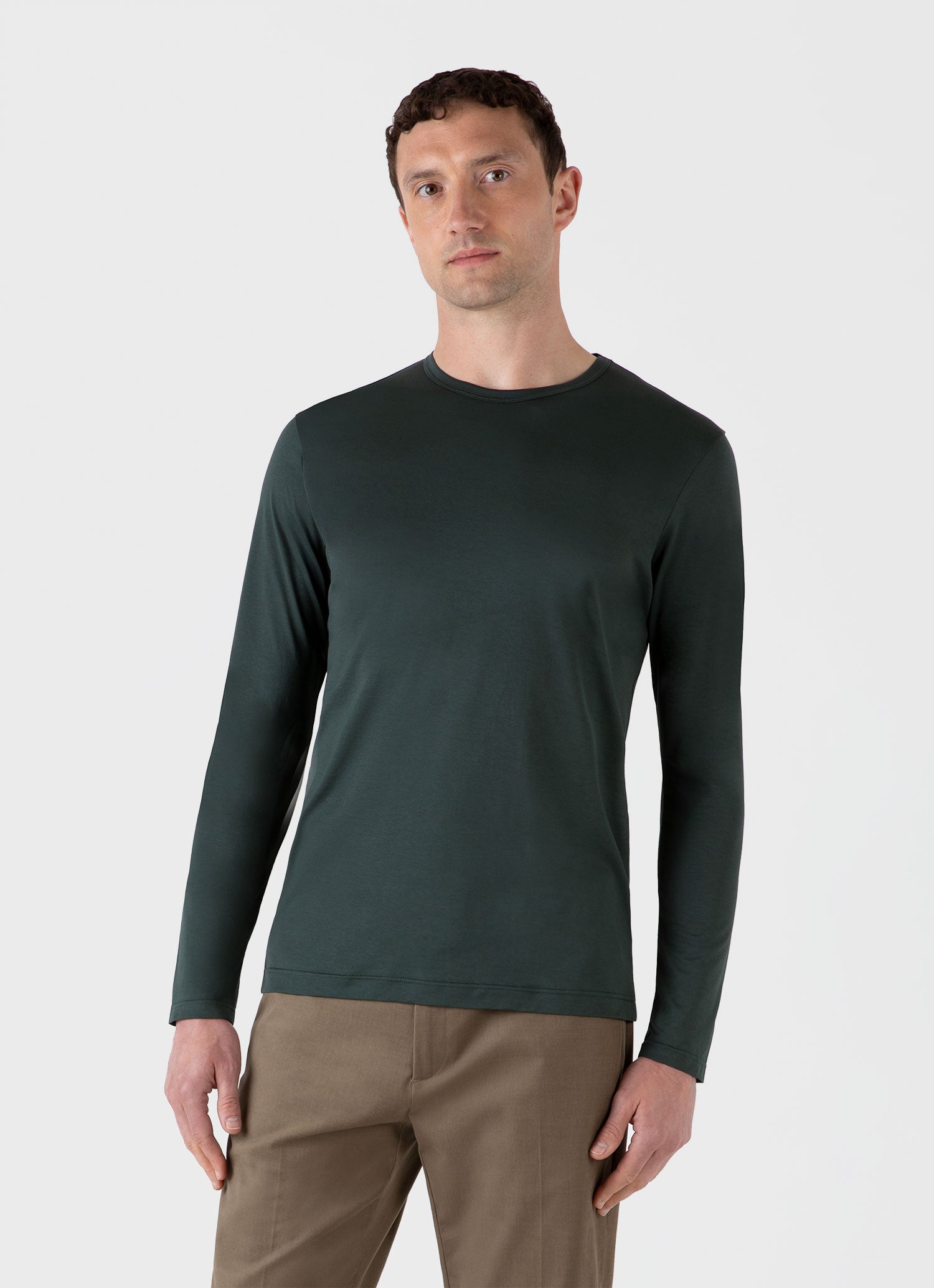 Men's Classic Long Sleeve T-shirt in Holly Green