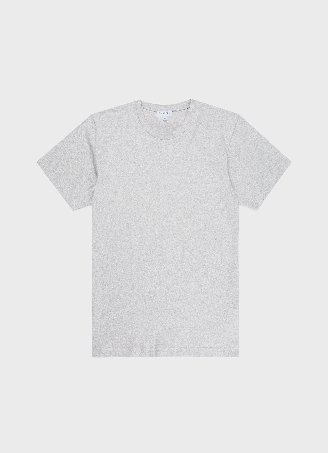 Men's Riviera Midweight T-shirt in Grey Melange | Sunspel
