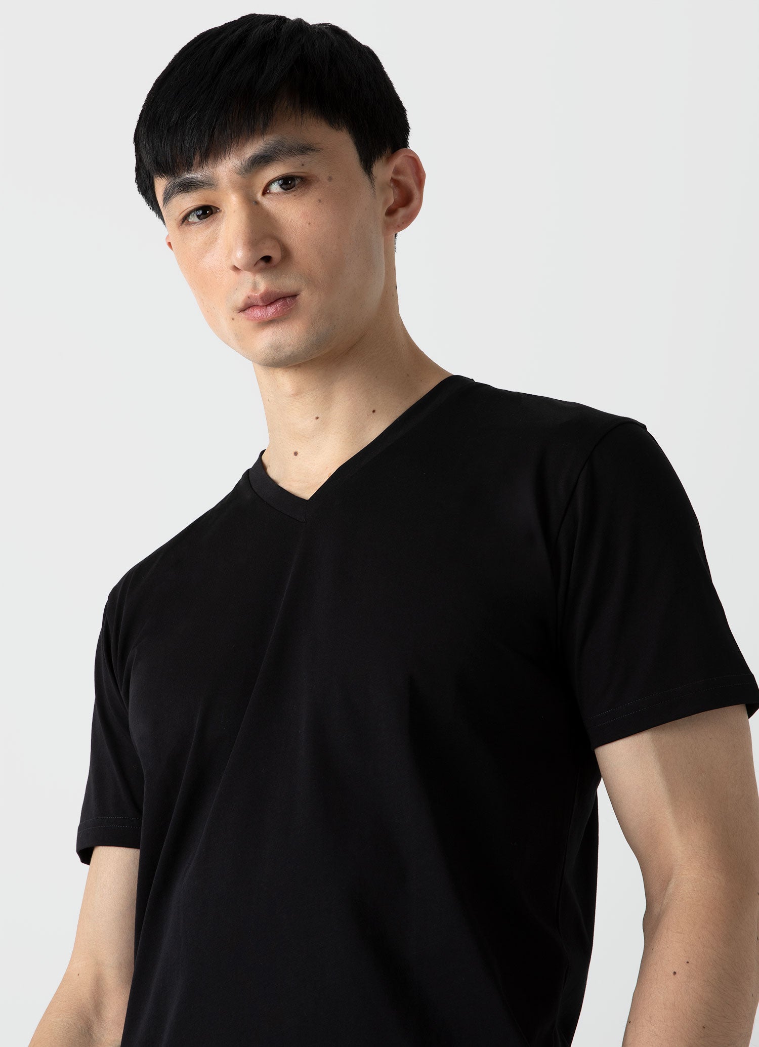 Mens black v outlet neck shirt