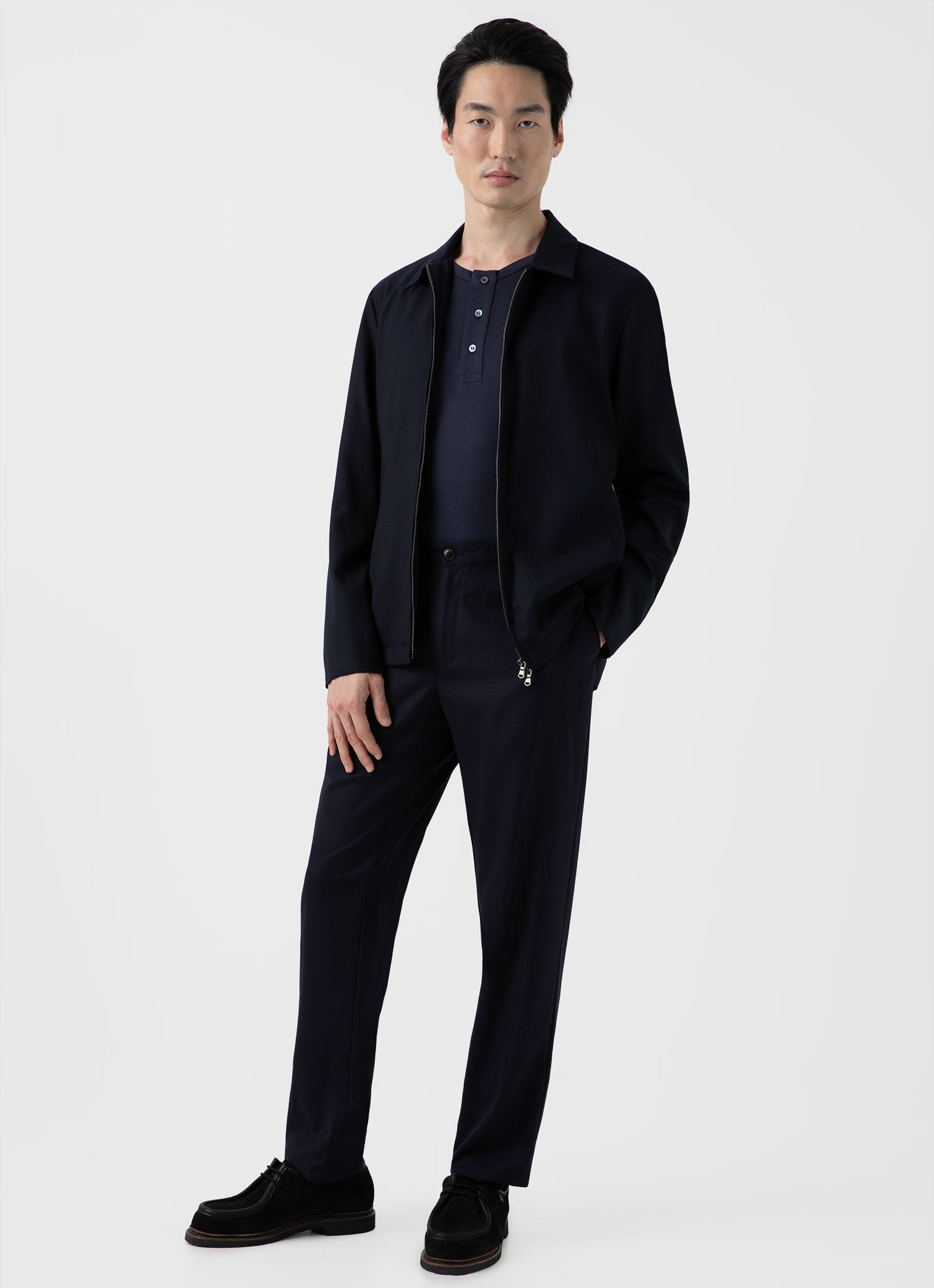 Henley t shirt with blazer hot sale