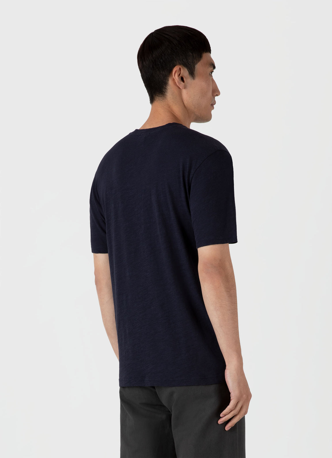 Men's Cotton Linen T-shirt in Navy