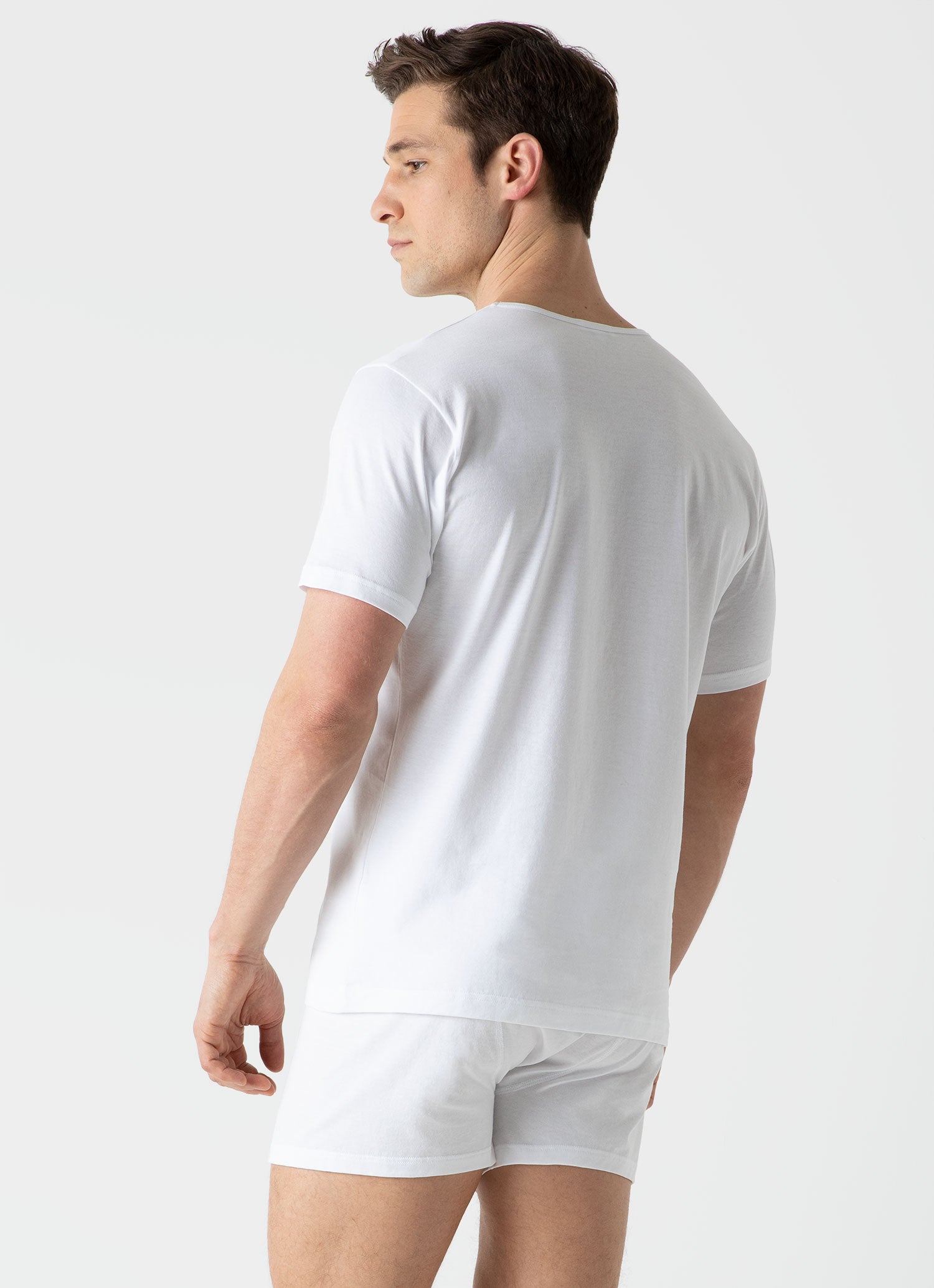 Men's Superfine Cotton Underwear T-shirt in White | Sunspel