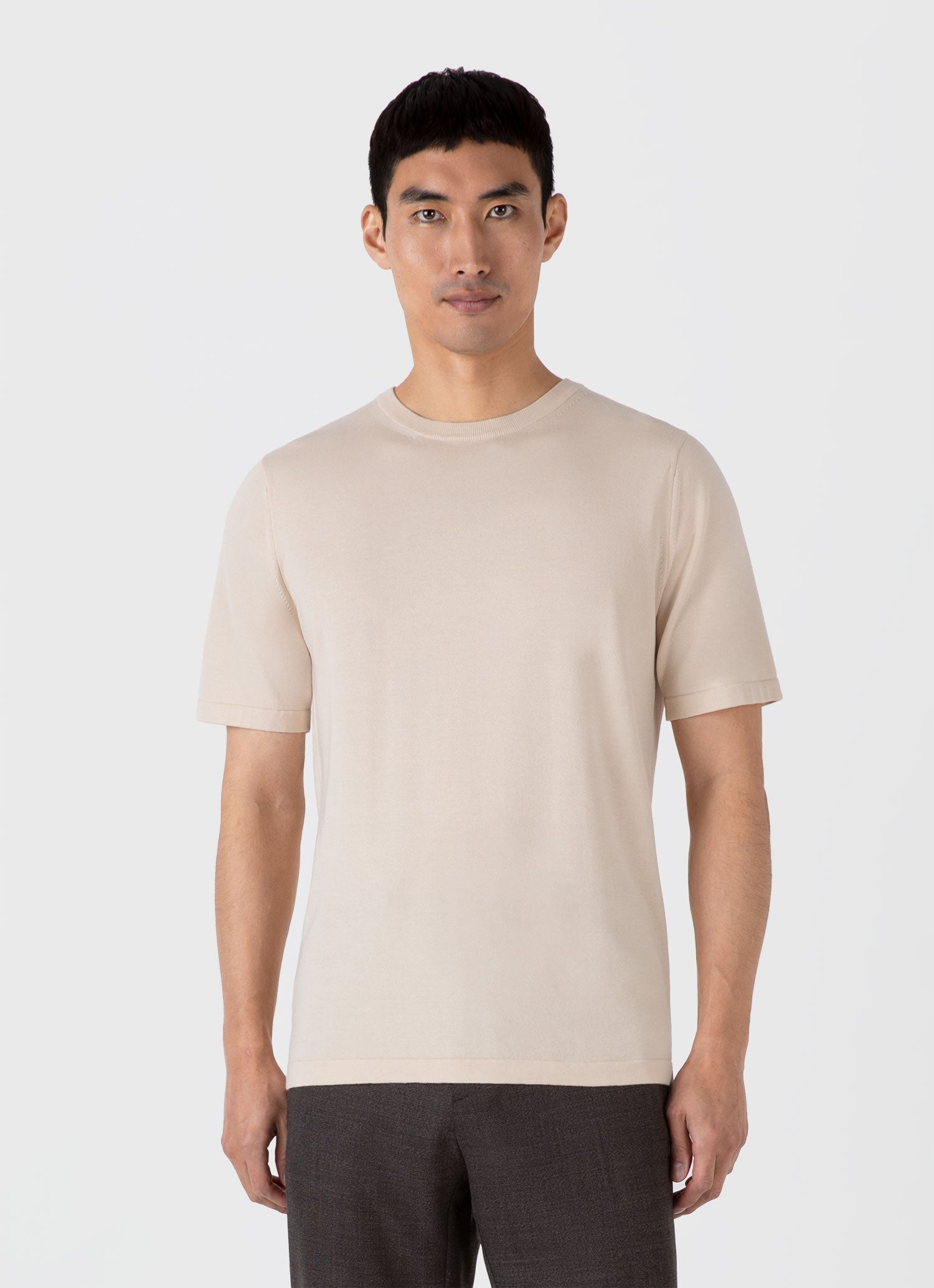 Men's Sea Island Cotton Knit T-shirt in Undyed