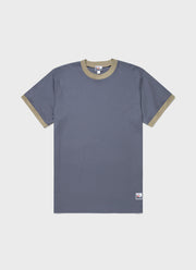 Men's Sunspel x Nigel Cabourn Carbon Brushed T-shirt in Slate Blue