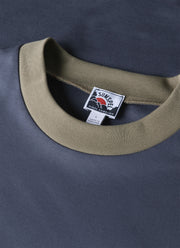 Men's Sunspel x Nigel Cabourn Carbon Brushed T-shirt in Slate Blue