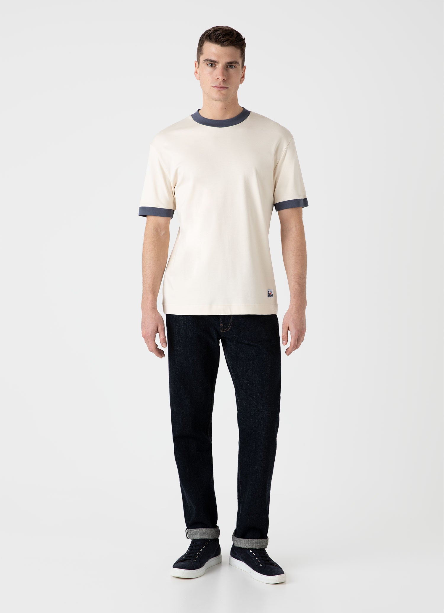 Men's Sunspel x Nigel Cabourn Carbon Brushed T-shirt in Undyed