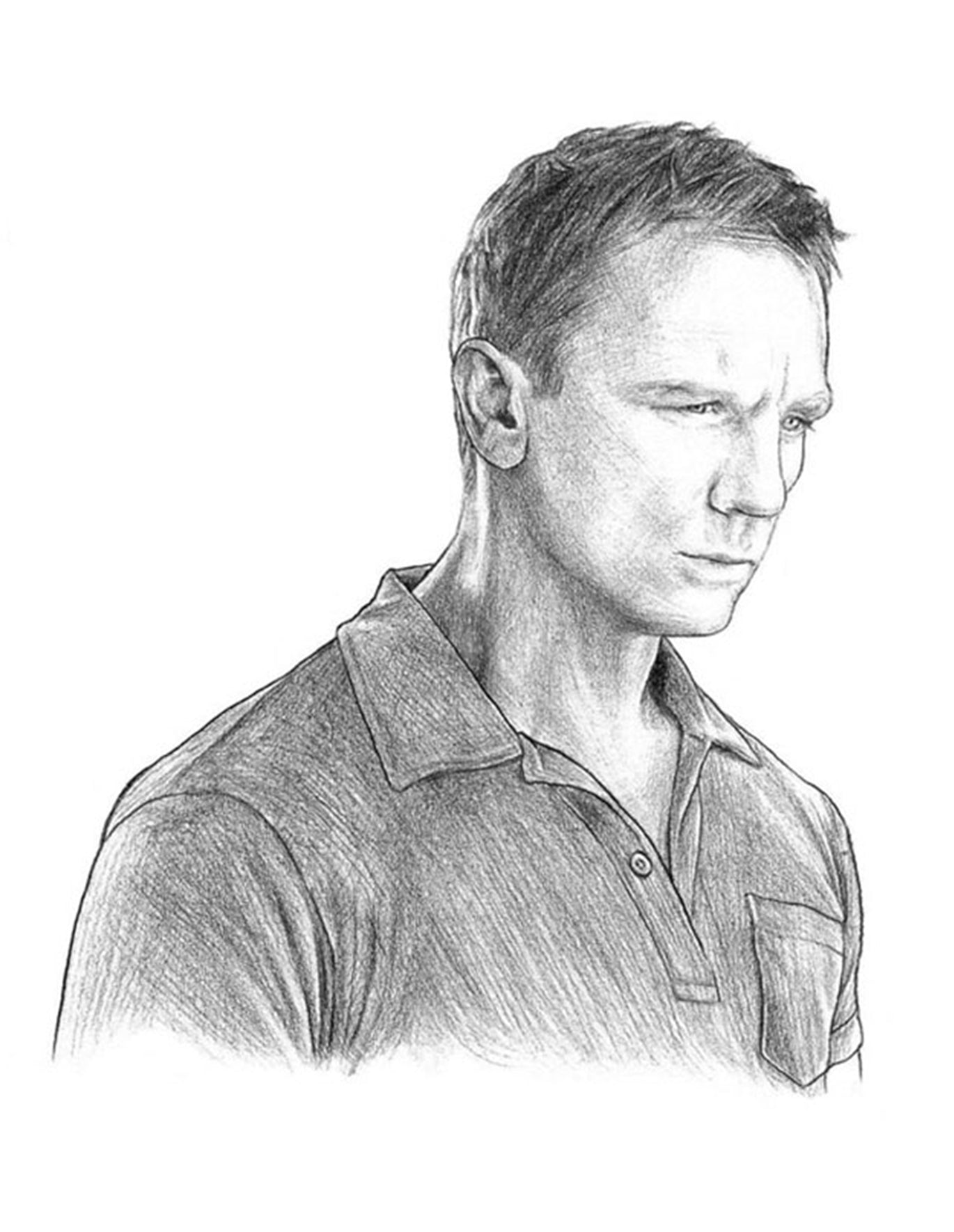 Portrait Drawing Of Daniel Craig | PeakD