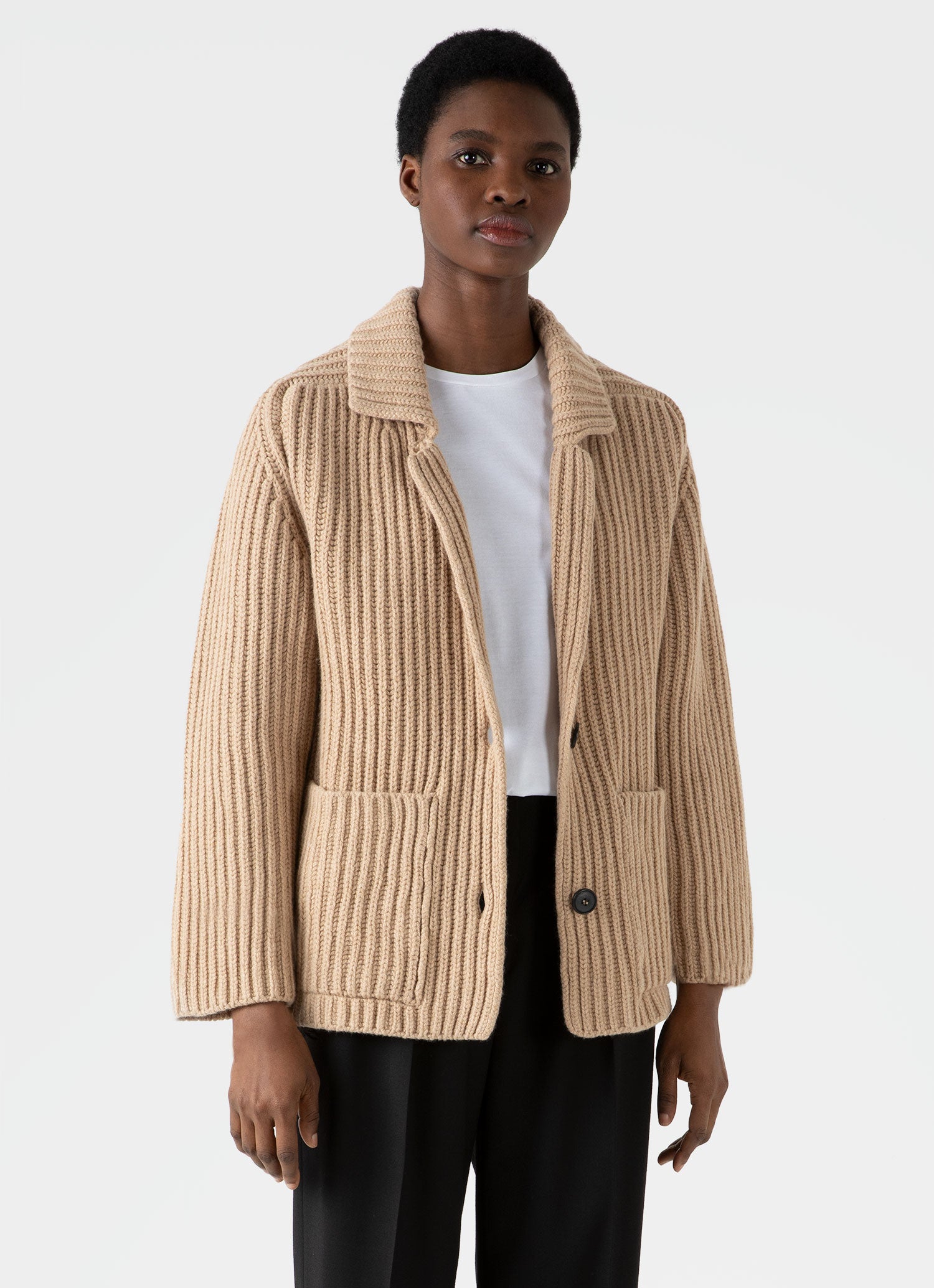 Camel deals knit cardigan