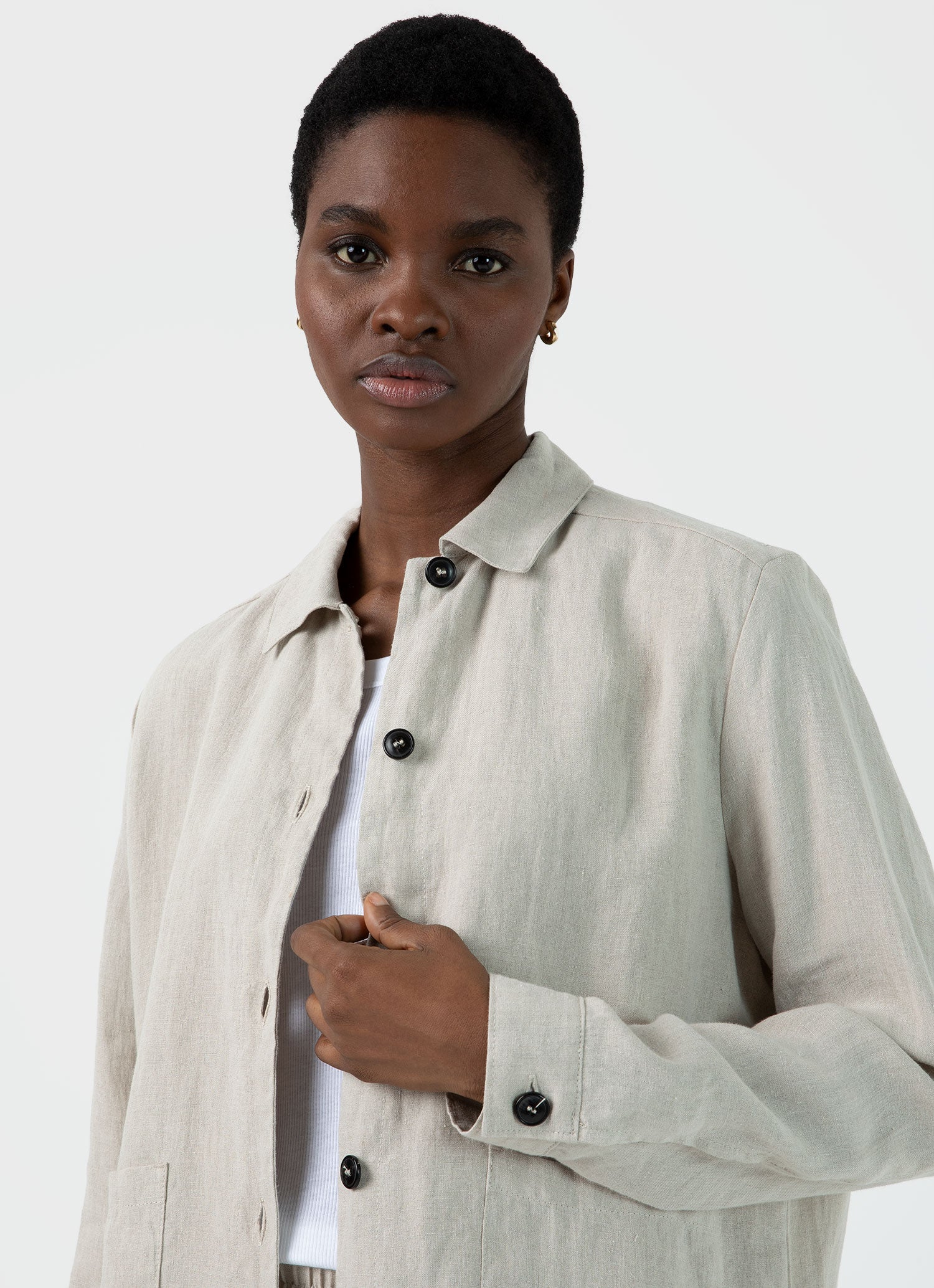 Women's linen clearance jacket