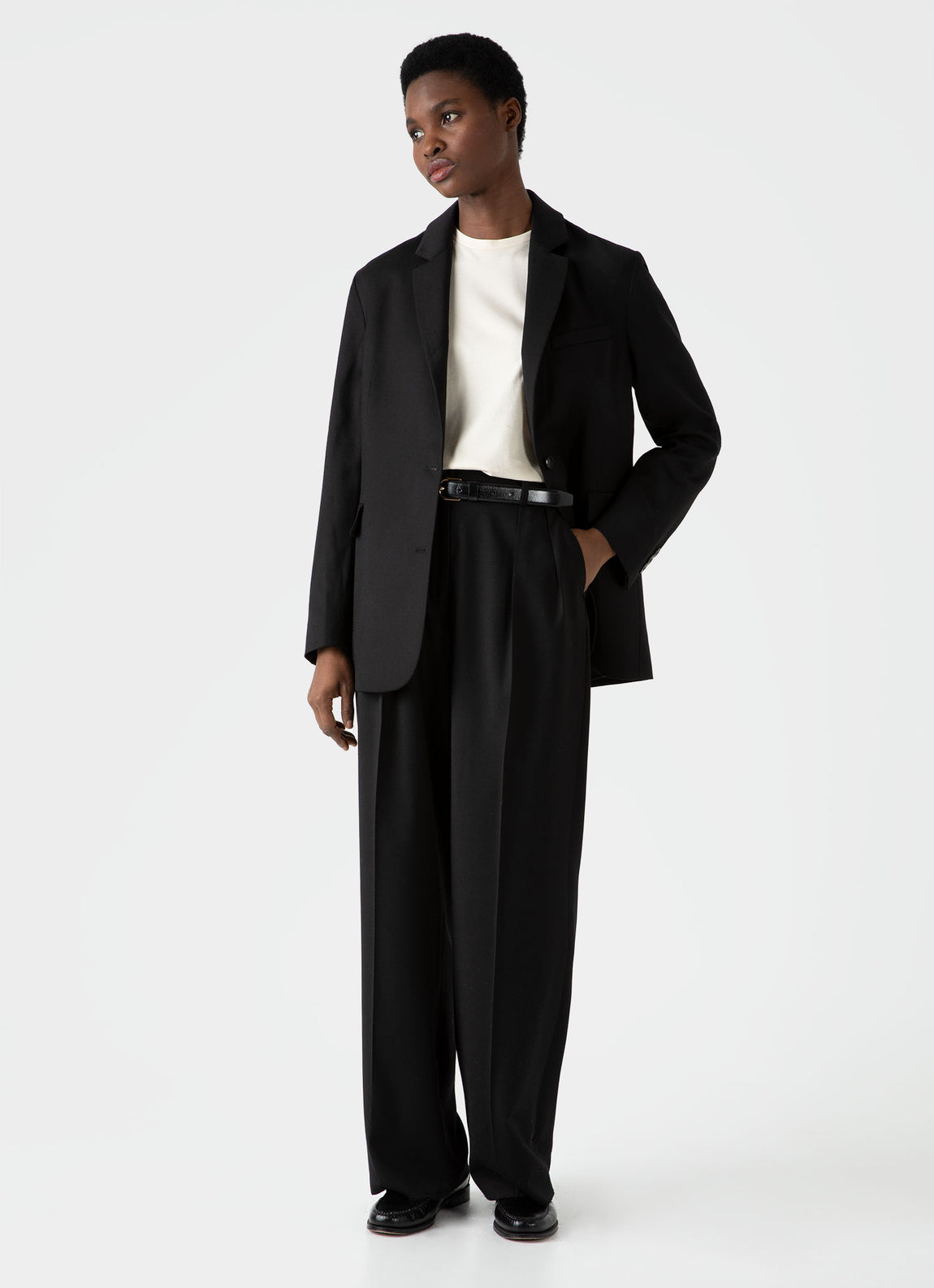 Women's Wool Blazer in Black | Sunspel