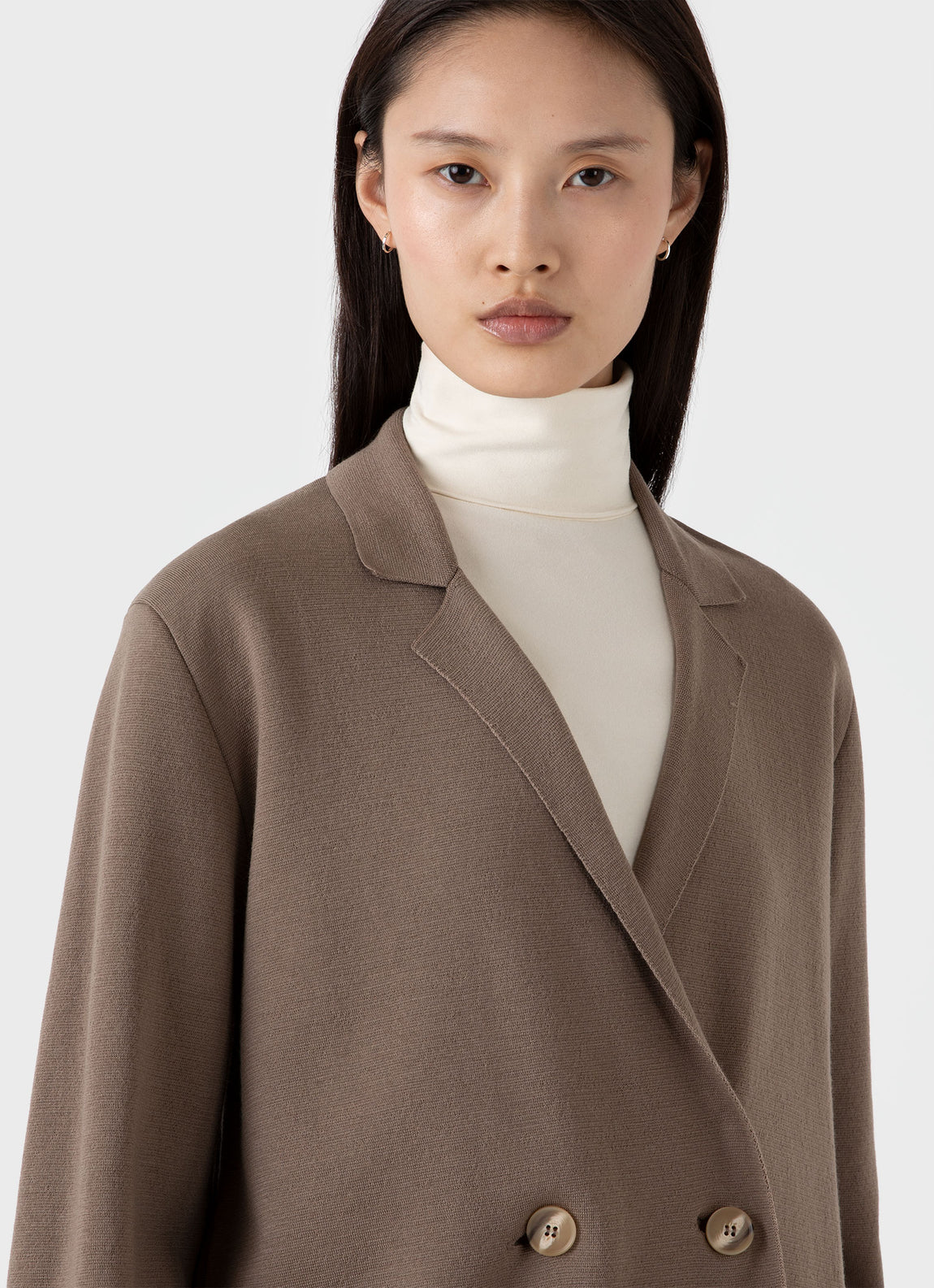 Women's Merino Milano Knit Blazer in Sandstone