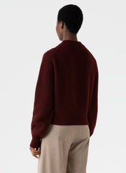 Women's Lambswool Cable Knit Jumper in Maroon