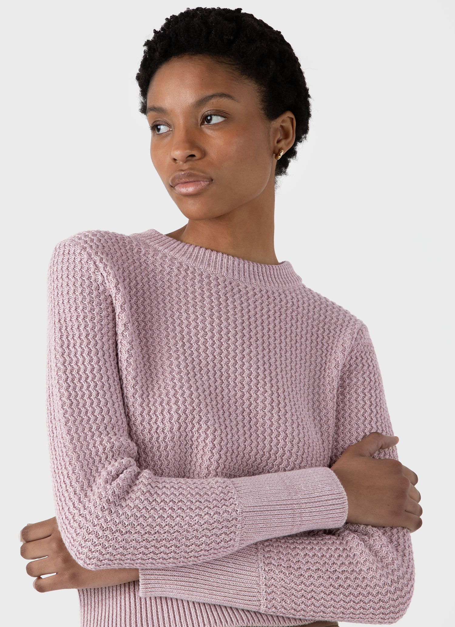 Women's Cotton Stitch Jumper in Pink