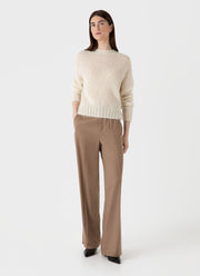 Women's Mohair Silk Jumper in Ecru