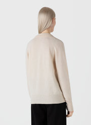 Women's Lambswool Polo Jumper in Ecru