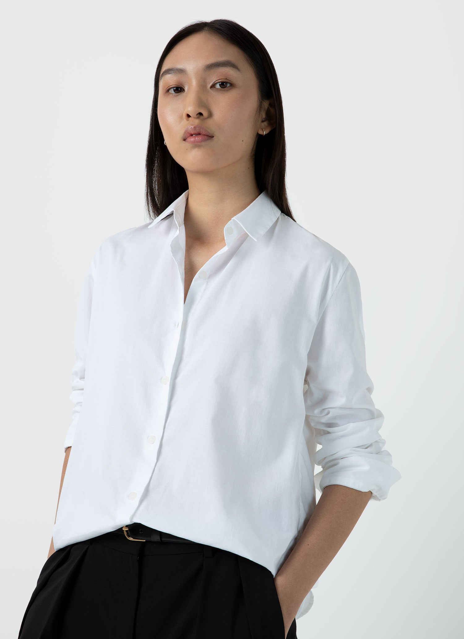 Women's Cotton Shirt in White | Sunspel