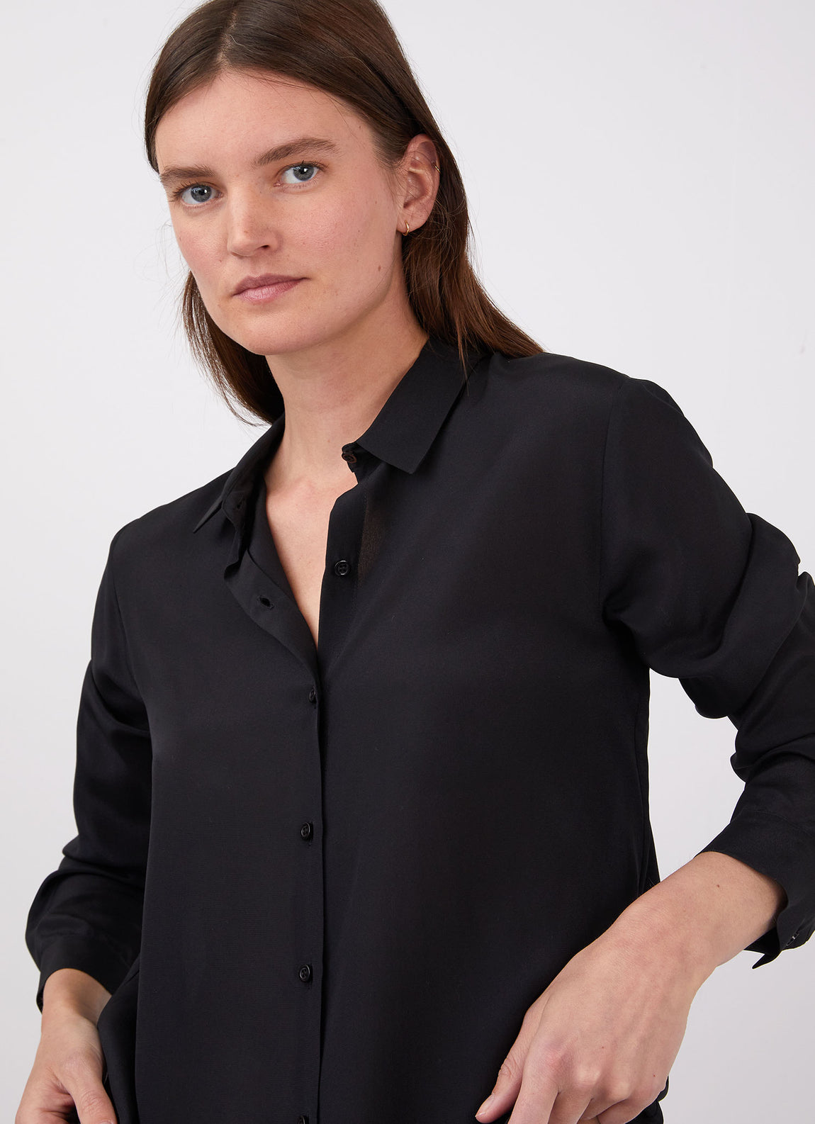 Women's Silk Blouse in Black | Sunspel