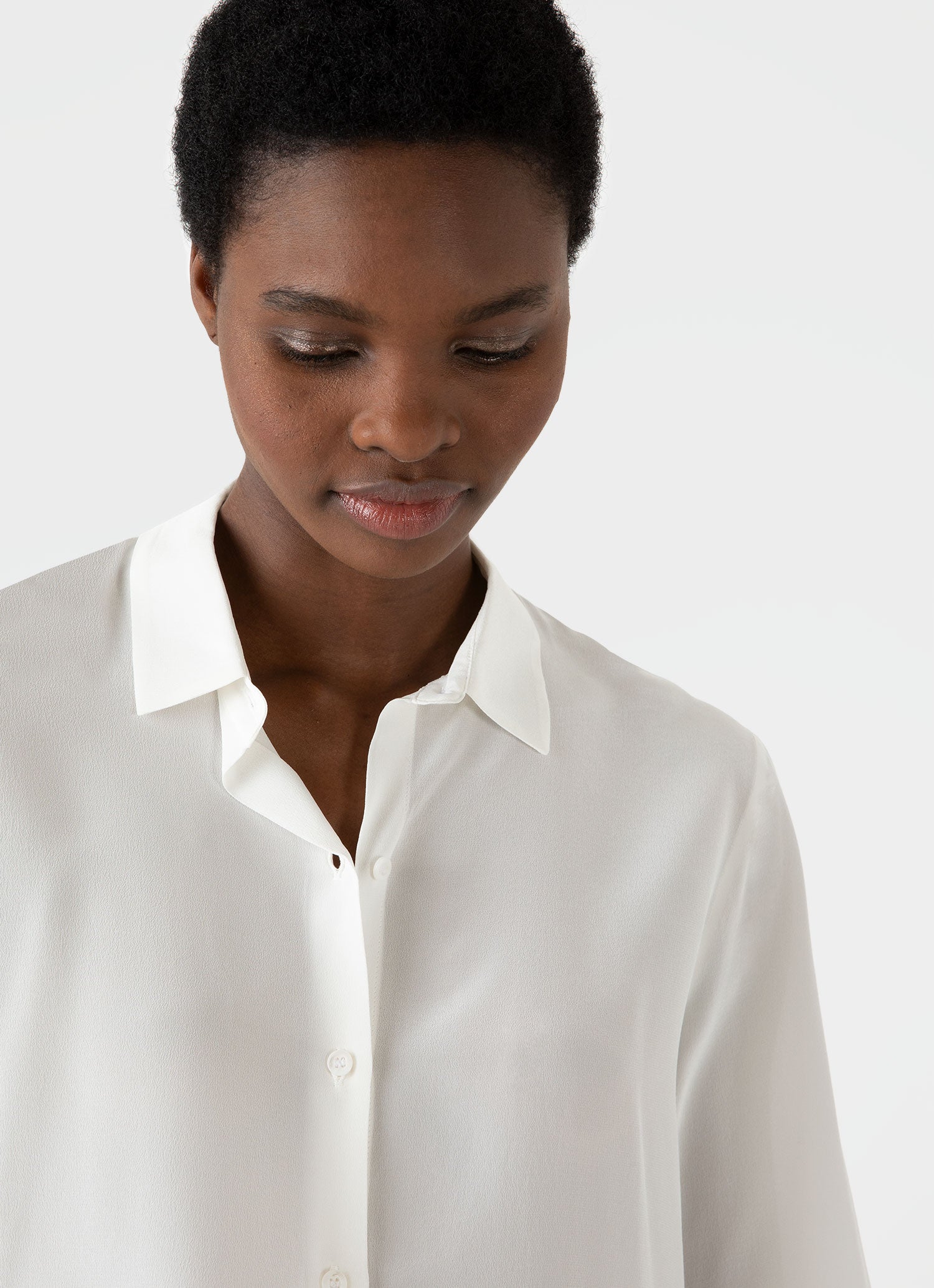 White silk cheap dress shirt womens