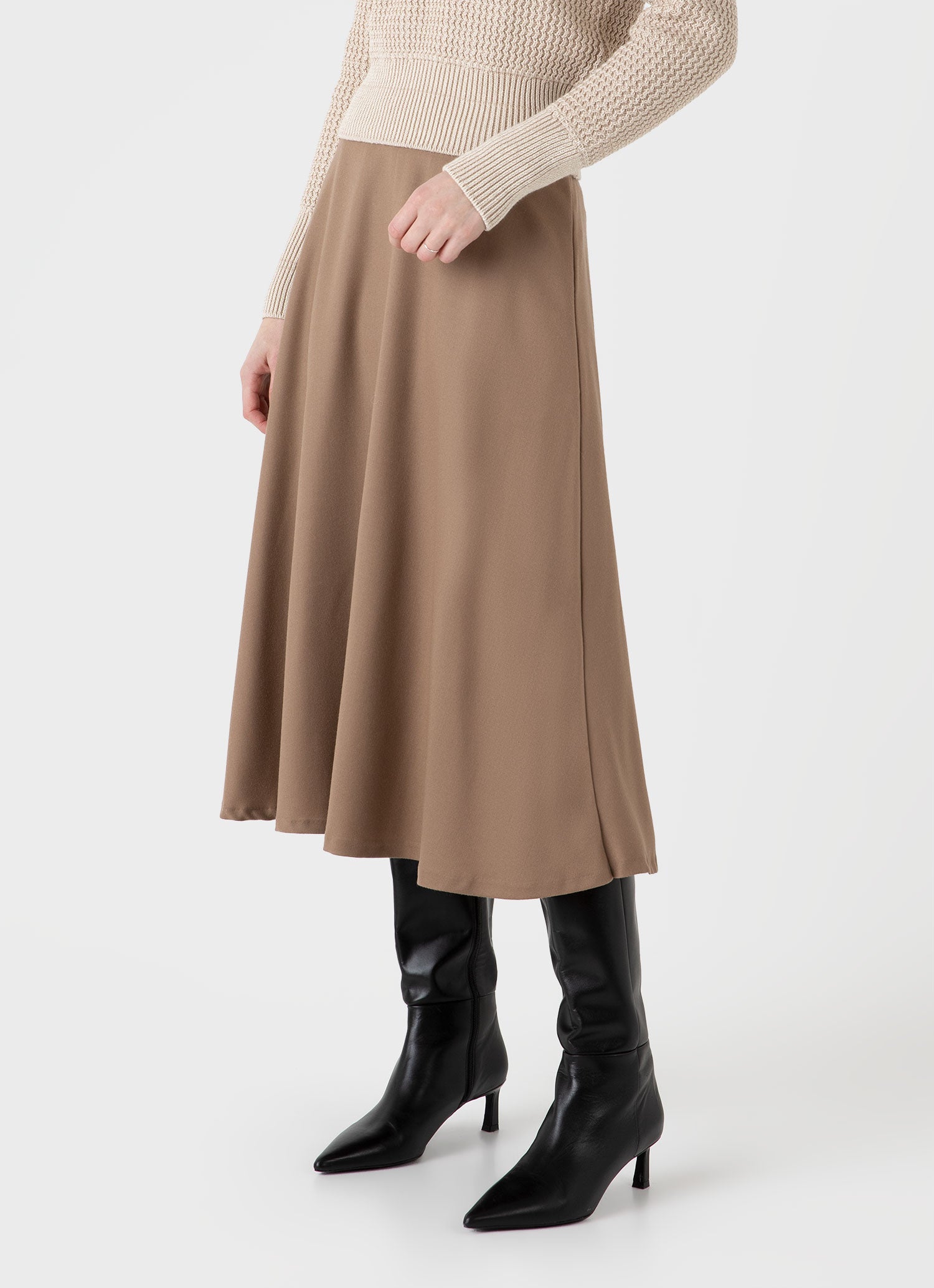 Women's A-line Skirt in Light Camel