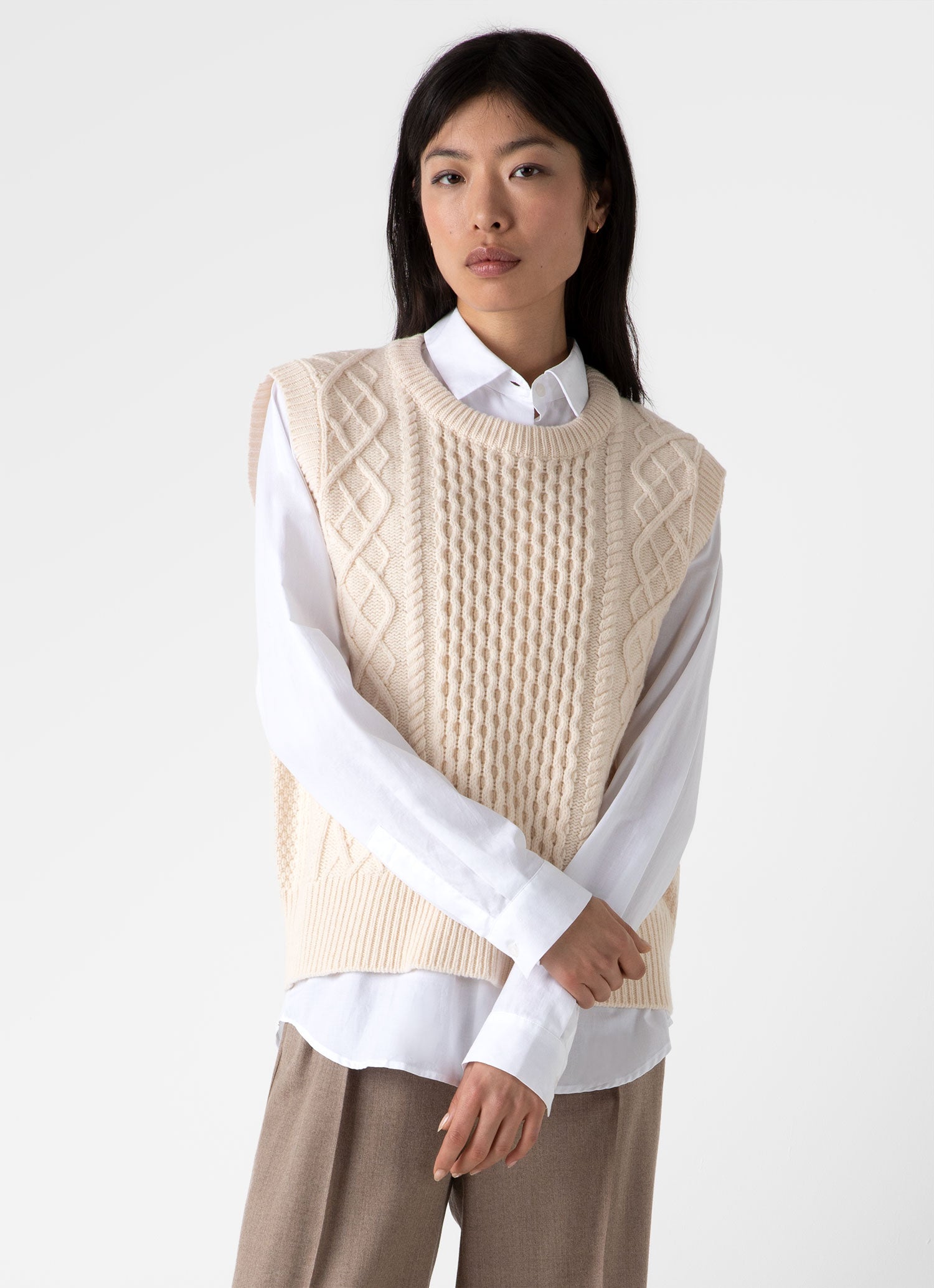 Lambswool Cable Knit Vest