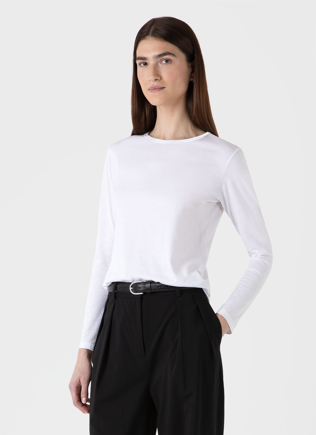 Women's Long Sleeve Classic T-shirt in White