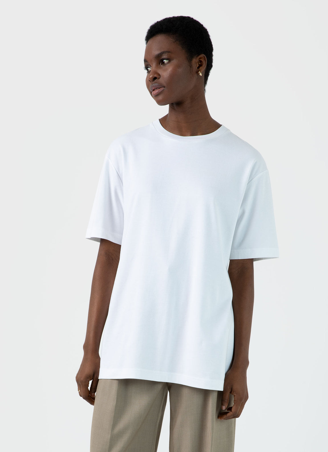Camel Ribbed Exposed Seam T-Shirt